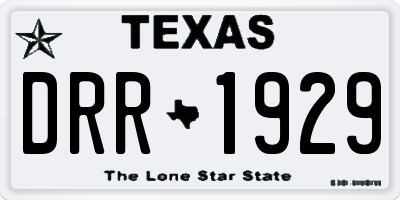 TX license plate DRR1929