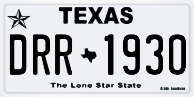 TX license plate DRR1930