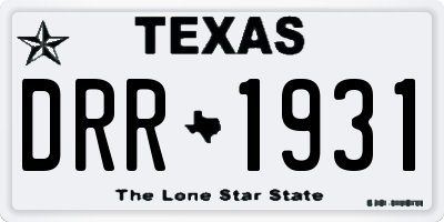 TX license plate DRR1931