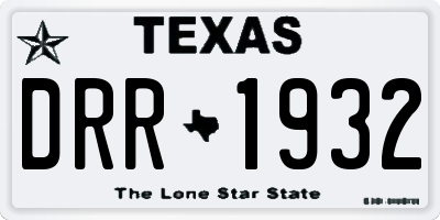 TX license plate DRR1932