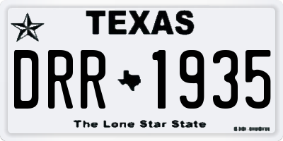 TX license plate DRR1935