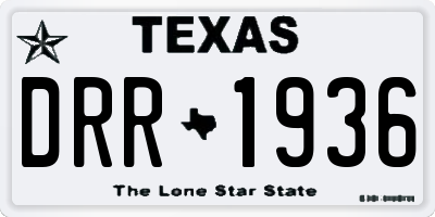 TX license plate DRR1936