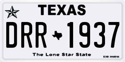 TX license plate DRR1937