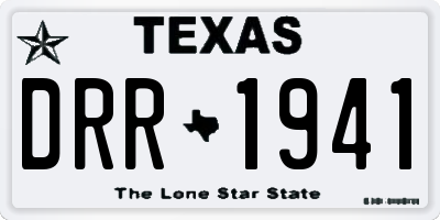 TX license plate DRR1941