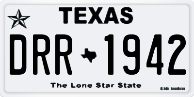 TX license plate DRR1942