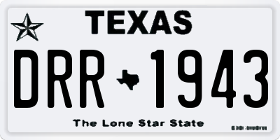TX license plate DRR1943