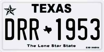 TX license plate DRR1953