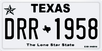 TX license plate DRR1958