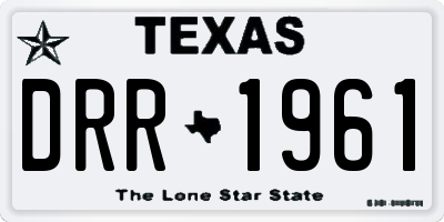 TX license plate DRR1961