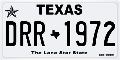 TX license plate DRR1972