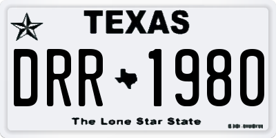 TX license plate DRR1980