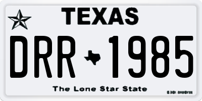 TX license plate DRR1985