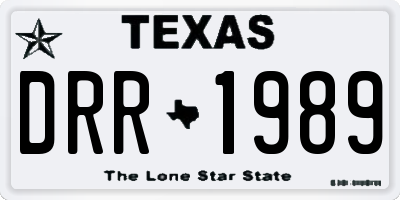 TX license plate DRR1989
