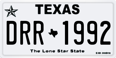 TX license plate DRR1992