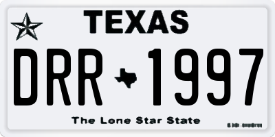 TX license plate DRR1997