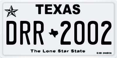 TX license plate DRR2002