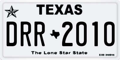 TX license plate DRR2010