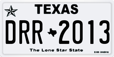 TX license plate DRR2013