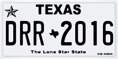 TX license plate DRR2016
