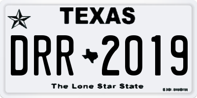 TX license plate DRR2019