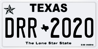 TX license plate DRR2020