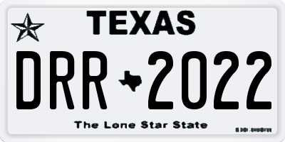 TX license plate DRR2022