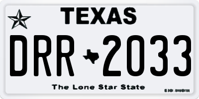 TX license plate DRR2033