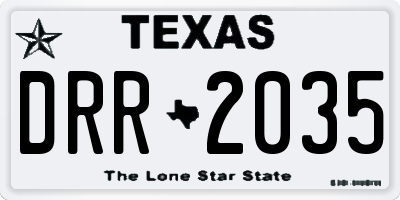 TX license plate DRR2035