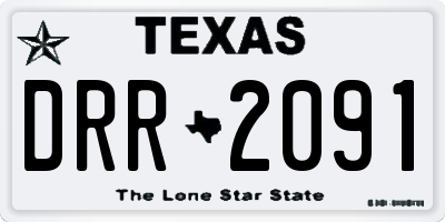 TX license plate DRR2091