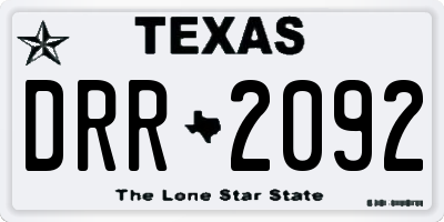 TX license plate DRR2092