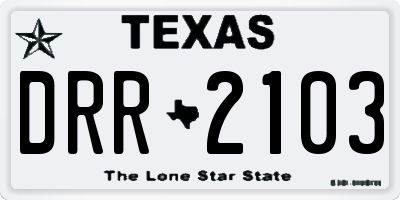 TX license plate DRR2103