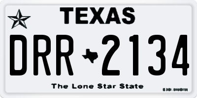 TX license plate DRR2134