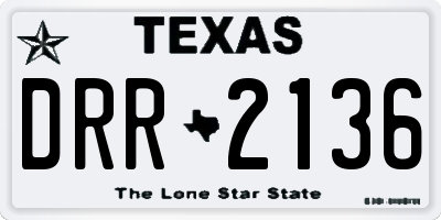 TX license plate DRR2136