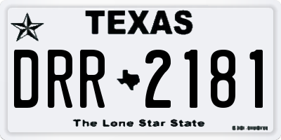 TX license plate DRR2181