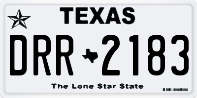 TX license plate DRR2183