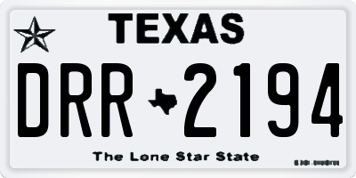 TX license plate DRR2194