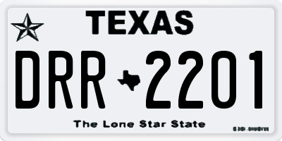 TX license plate DRR2201