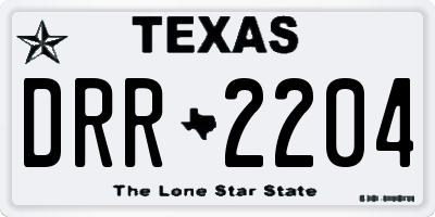 TX license plate DRR2204
