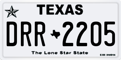 TX license plate DRR2205