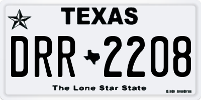 TX license plate DRR2208