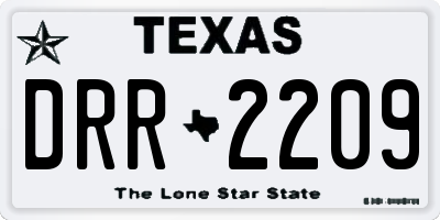 TX license plate DRR2209