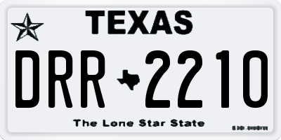 TX license plate DRR2210