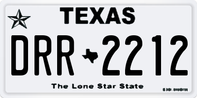 TX license plate DRR2212