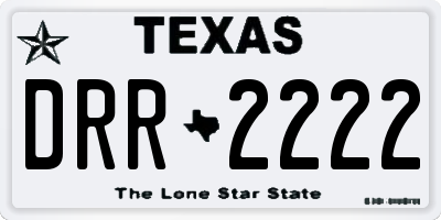 TX license plate DRR2222