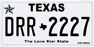 TX license plate DRR2227