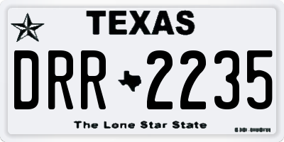 TX license plate DRR2235