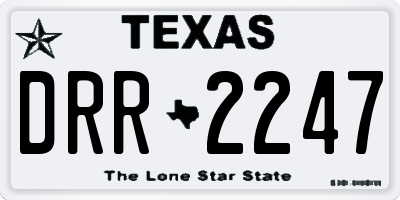 TX license plate DRR2247