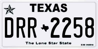 TX license plate DRR2258