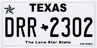 TX license plate DRR2302