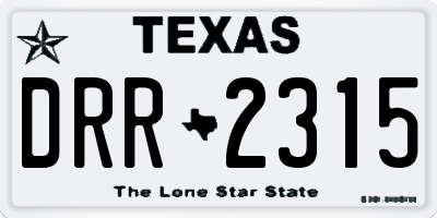 TX license plate DRR2315